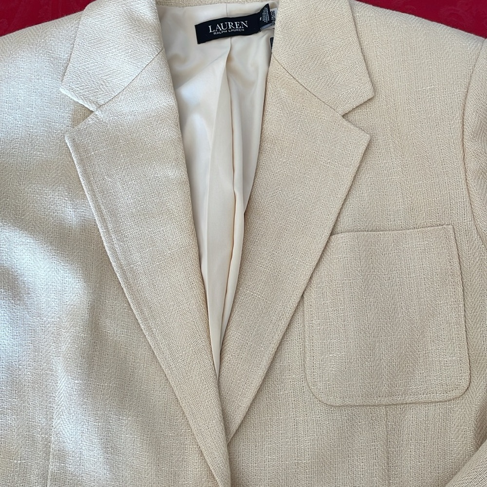New Lauren Ralph Lauren cream blazer women Sz 16 - Picture 13 of 13